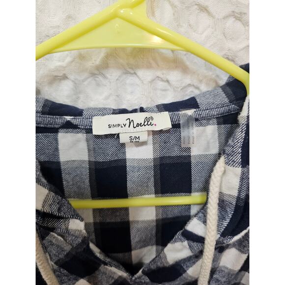 Flannel pullover hoodie with kangaroo pocket size S - Picture 2 of 4